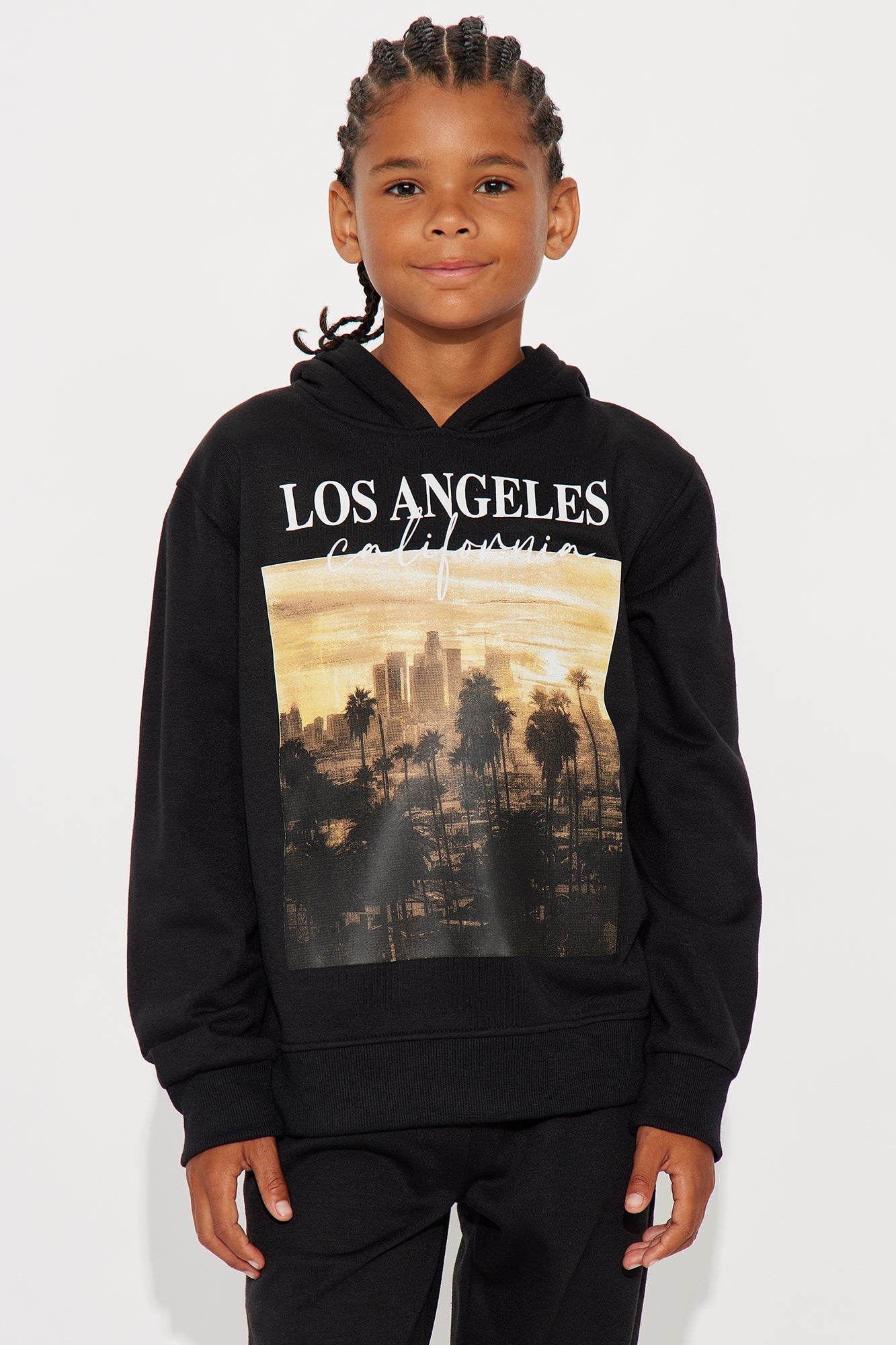 Mini No Place Like LA Hoodie And Jogger Pant Set - Black