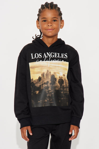 Mini No Place Like LA Hoodie And Jogger Pant Set - Black