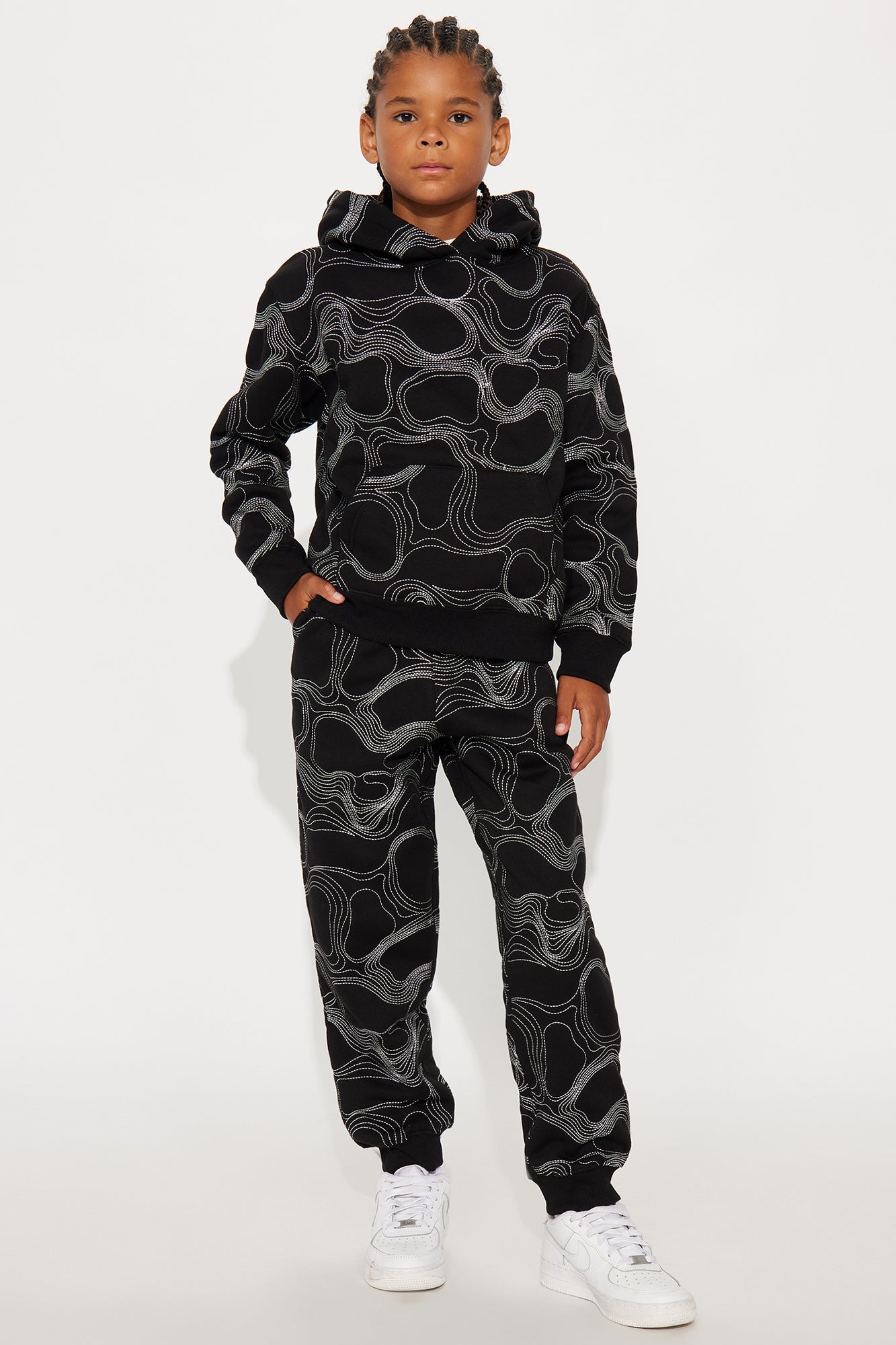 Mini Elevation Stitch Oversized Hoodie - Black