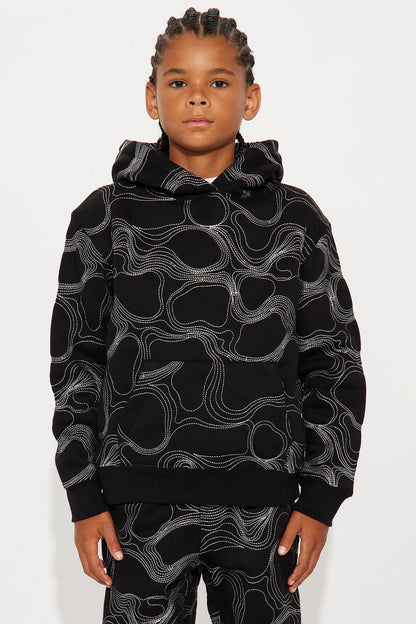 Mini Elevation Stitch Oversized Hoodie - Black