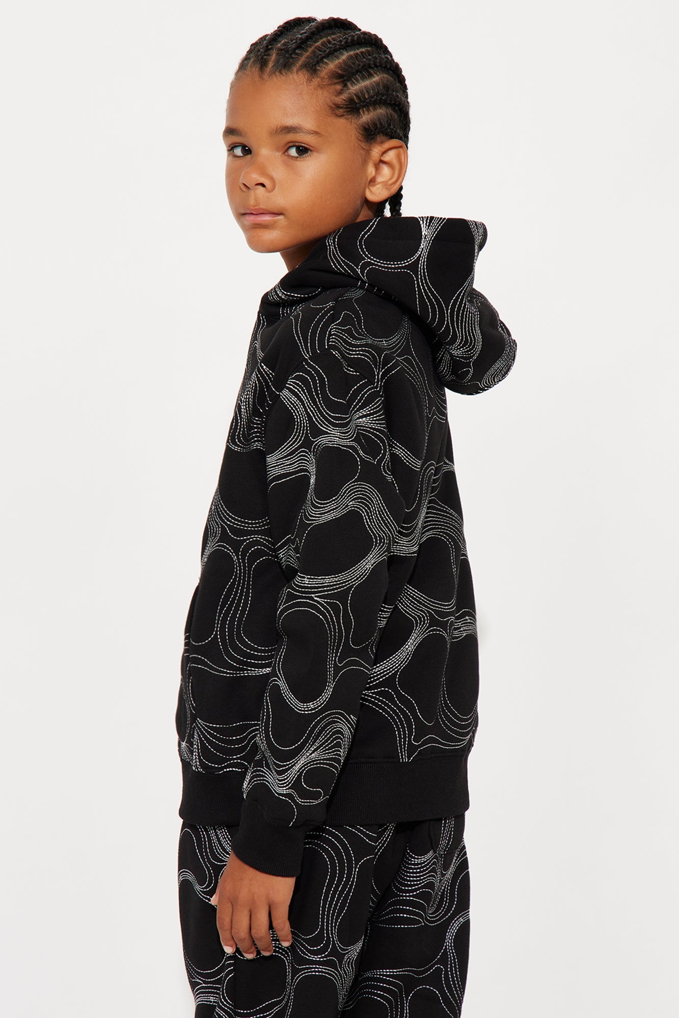 Mini Elevation Stitch Oversized Hoodie - Black