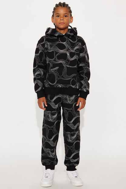 Mini Elevation Stitch Baggy Jogger - Black