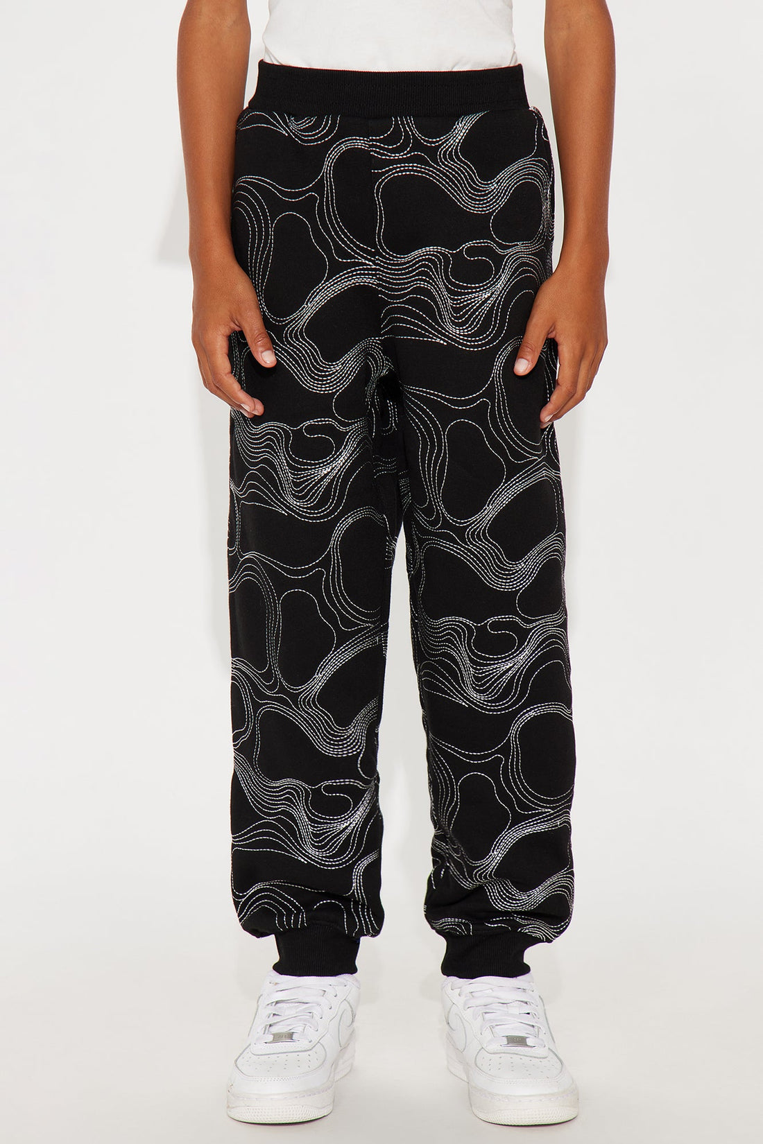 Mini Elevation Stitch Baggy Jogger - Black