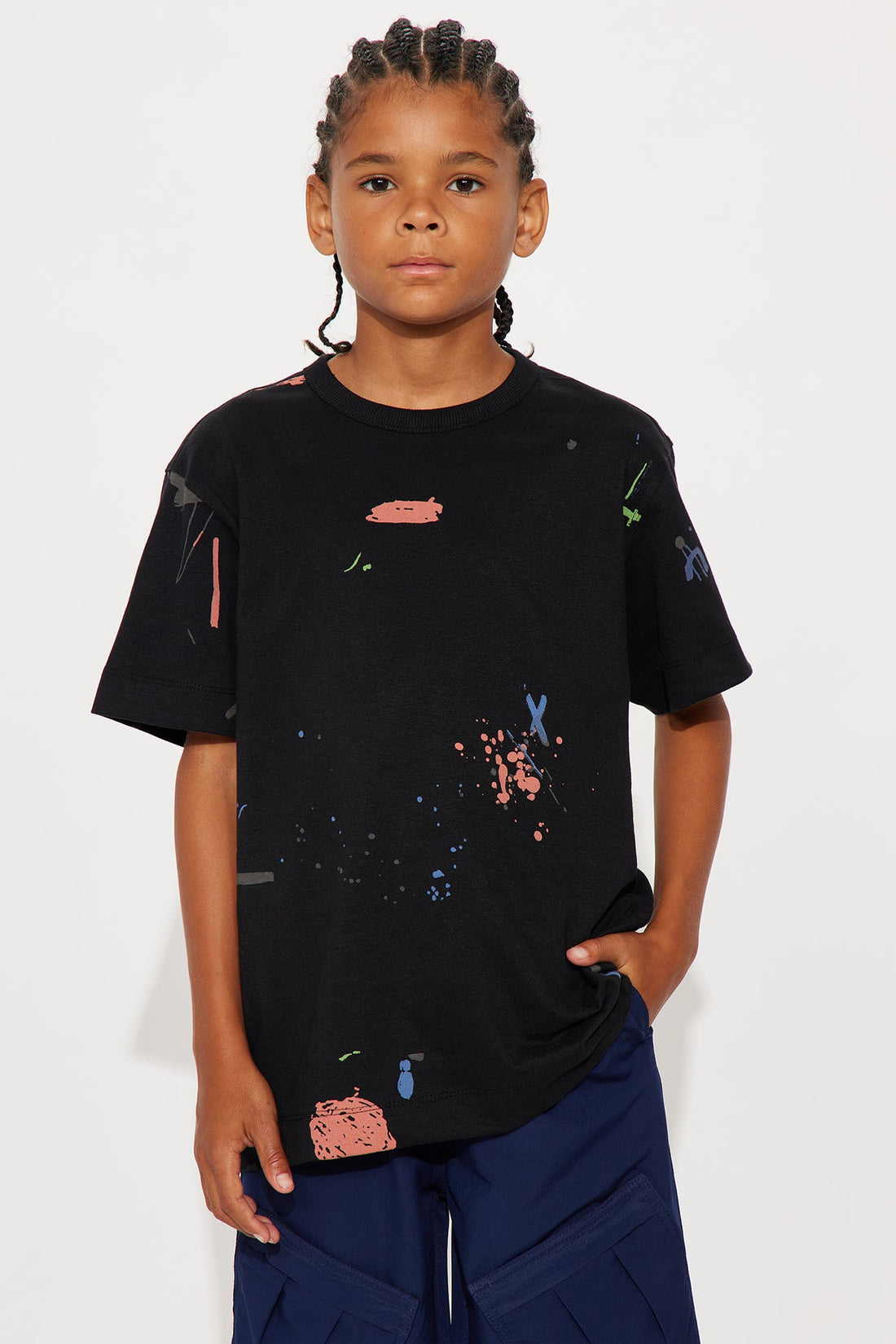 Mini Paint Splatter Tee - Black
