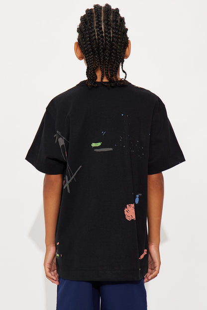 Mini Paint Splatter Tee - Black