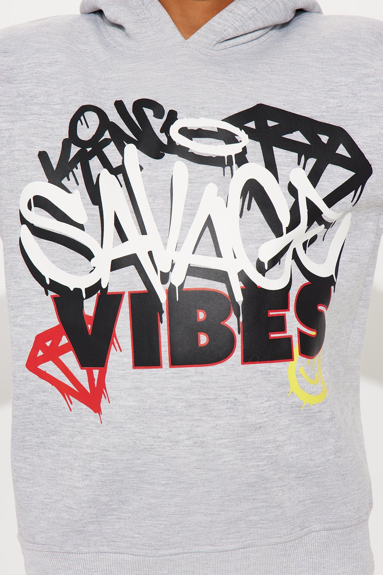 Mini Savage Vibes Hoodie And Jogger Pant Set - Heather/Combo