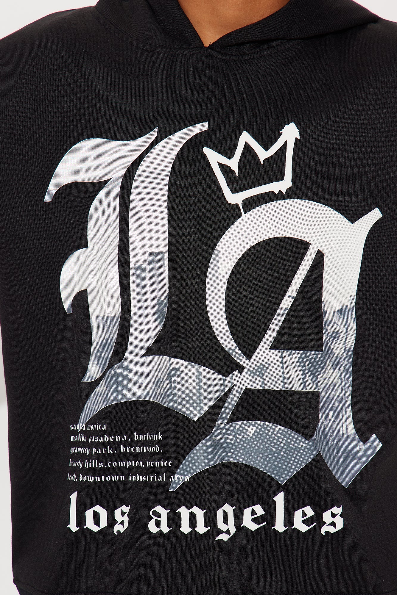 Mini King Of LA Hoodie And Jogger Pant Set - Black
