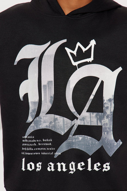 Mini King Of LA Hoodie And Jogger Pant Set - Black