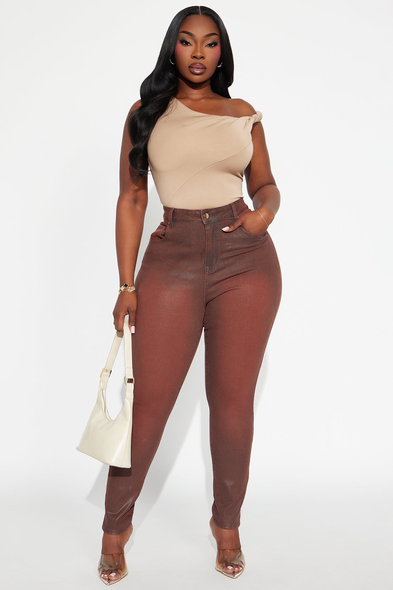 Sugar Coated Skinny Jeans - Brown