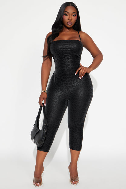 Main Attraction Capri Jumpsuit - Black