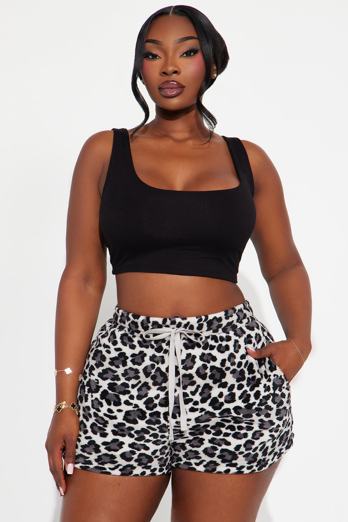Wild Energy Plush PJ Shorts - Black/combo