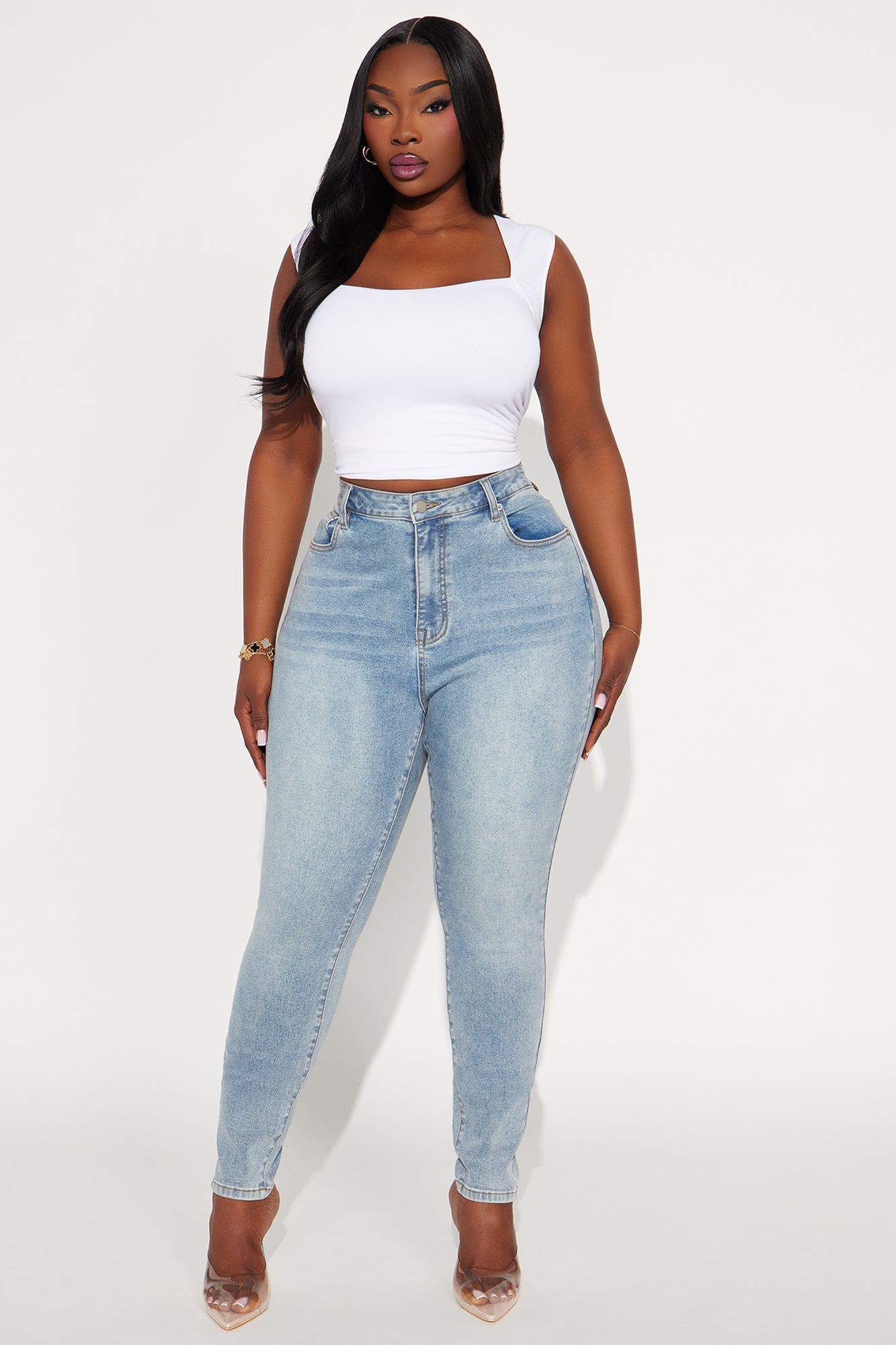 Tall San Diego Sculpting High Rise Stretch Skinny Jeans - Light Wash