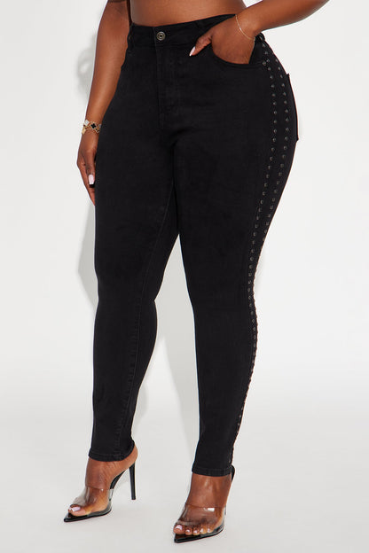 Kate Studded Skinny Jeans - Black