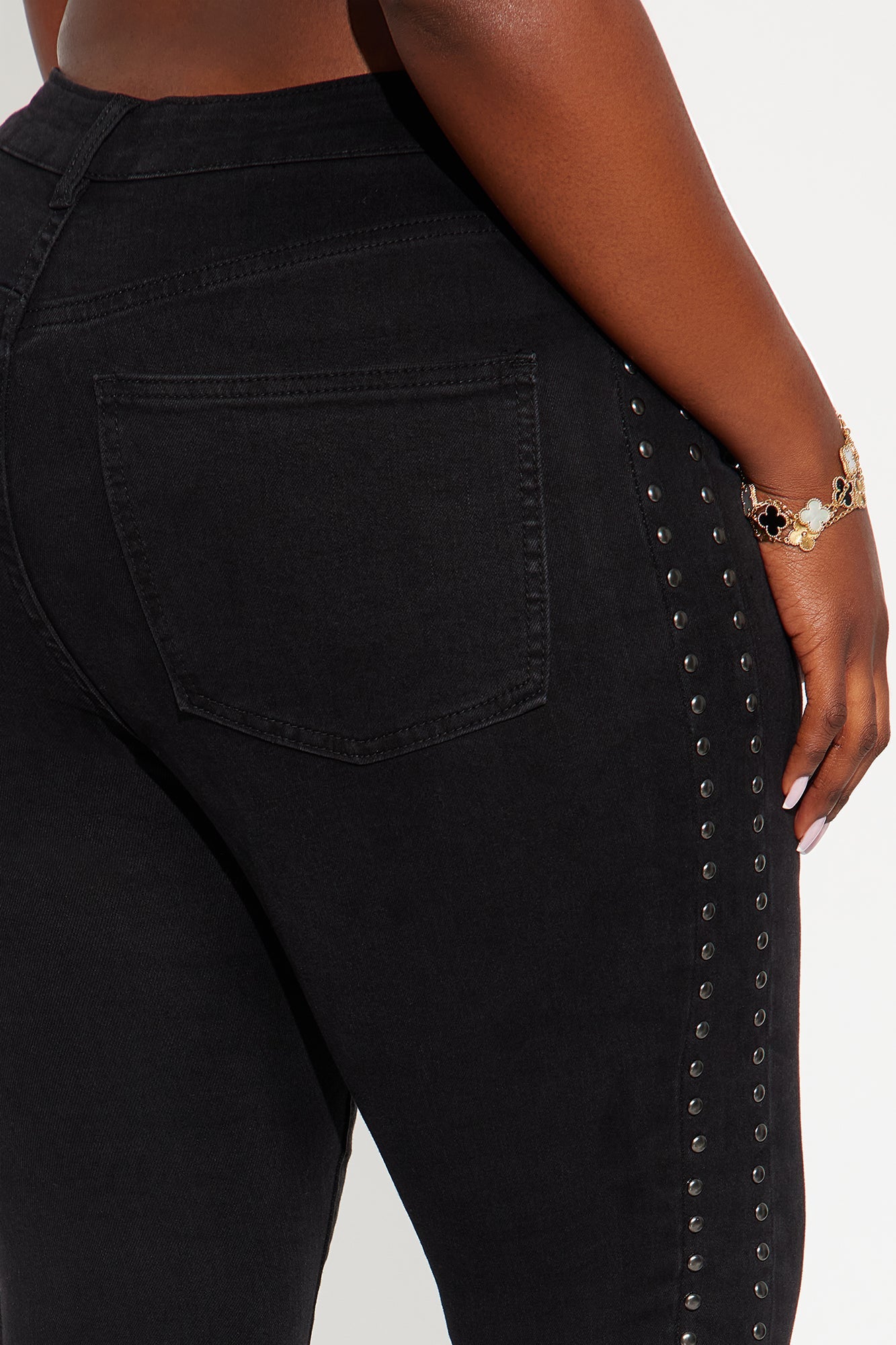 Kate Studded Skinny Jeans - Black