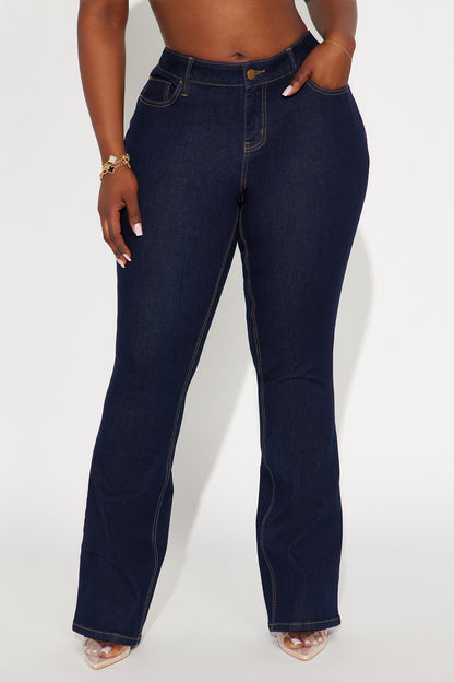 Superstar Mid Rise Bootcut Jeans - Dark Denim