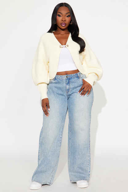 Cozy Confidence Ribbed Cardigan - Cream