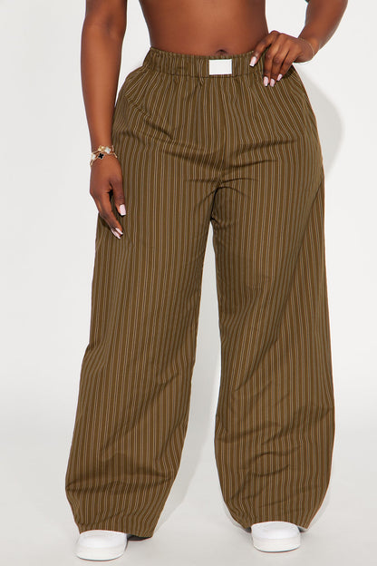 Aurora Striped Boxer Pant - Olive