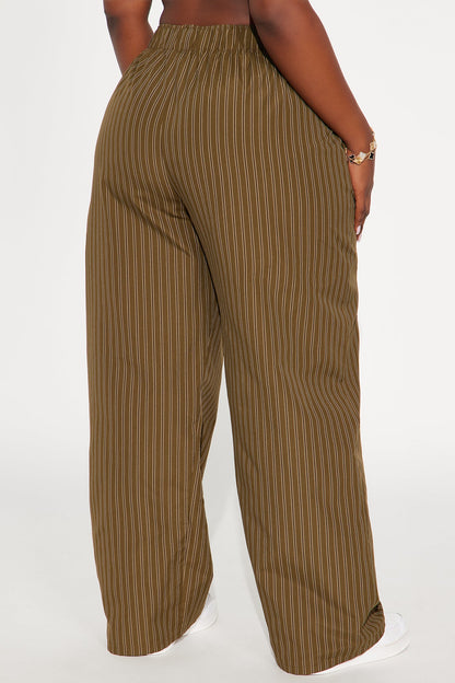 Aurora Striped Boxer Pant - Olive