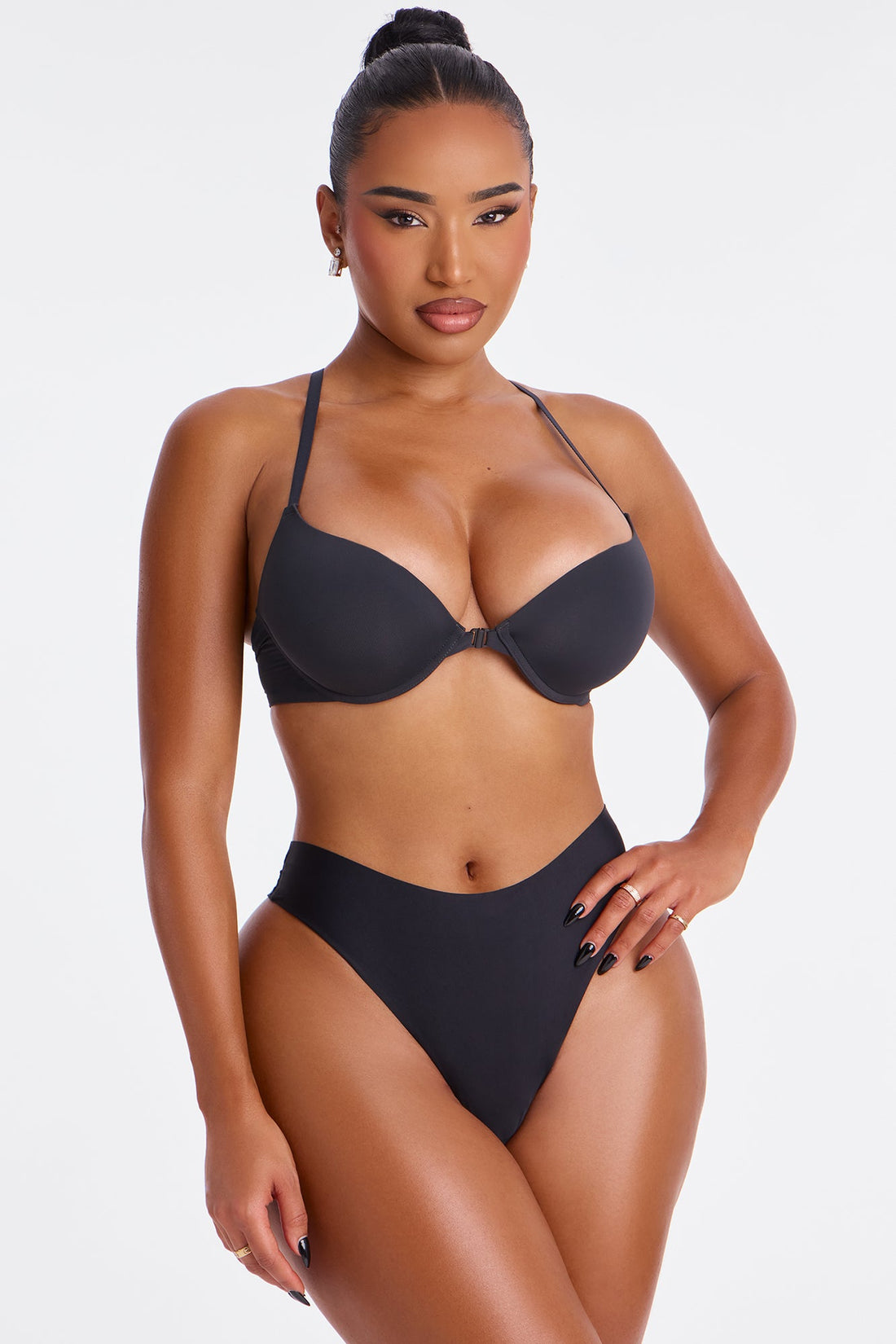 Light As A Feather Front Closure Bra - Black