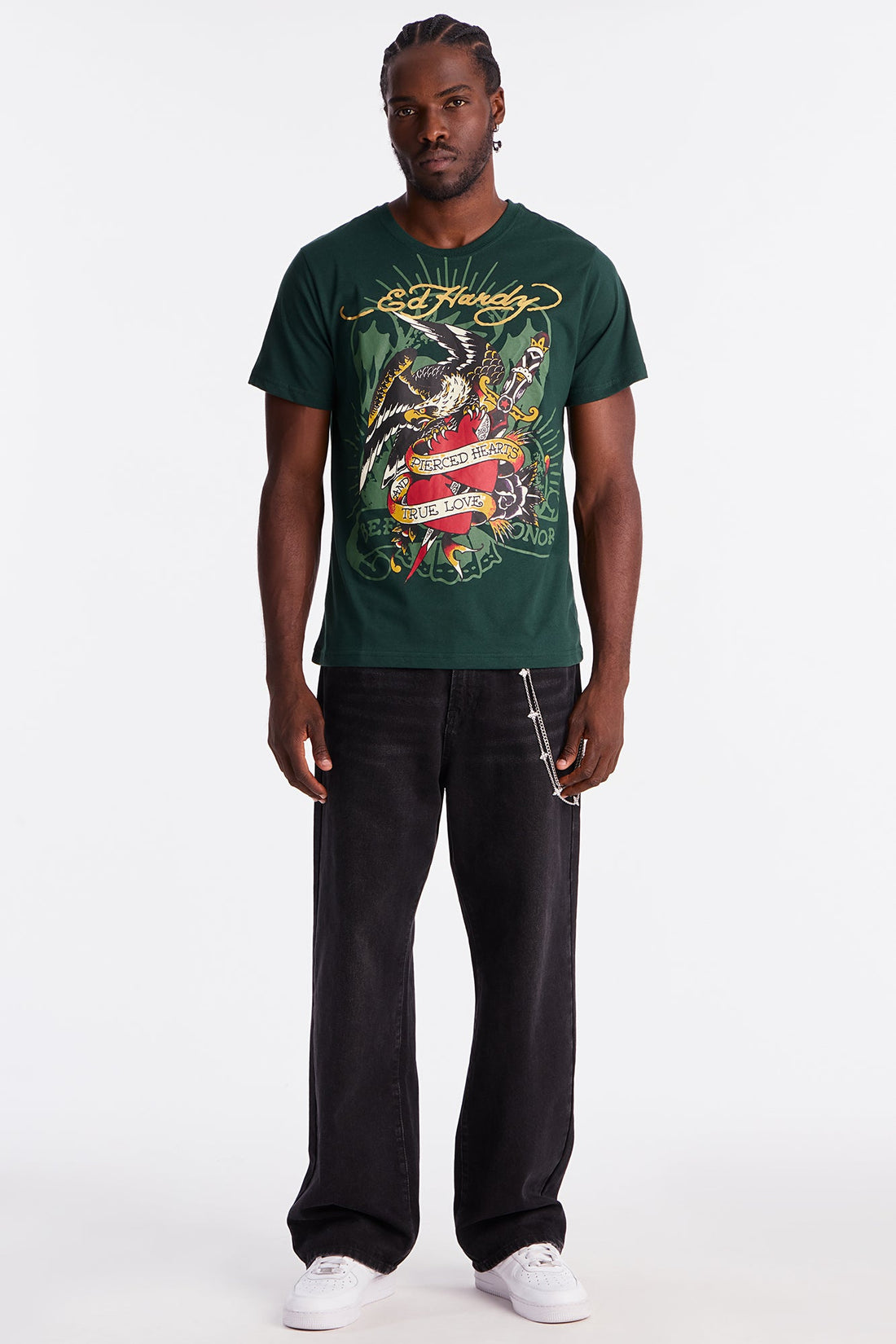 Ed Hardy Eagle Heartbreak Tattoo Short Sleeve Tee - Hunter