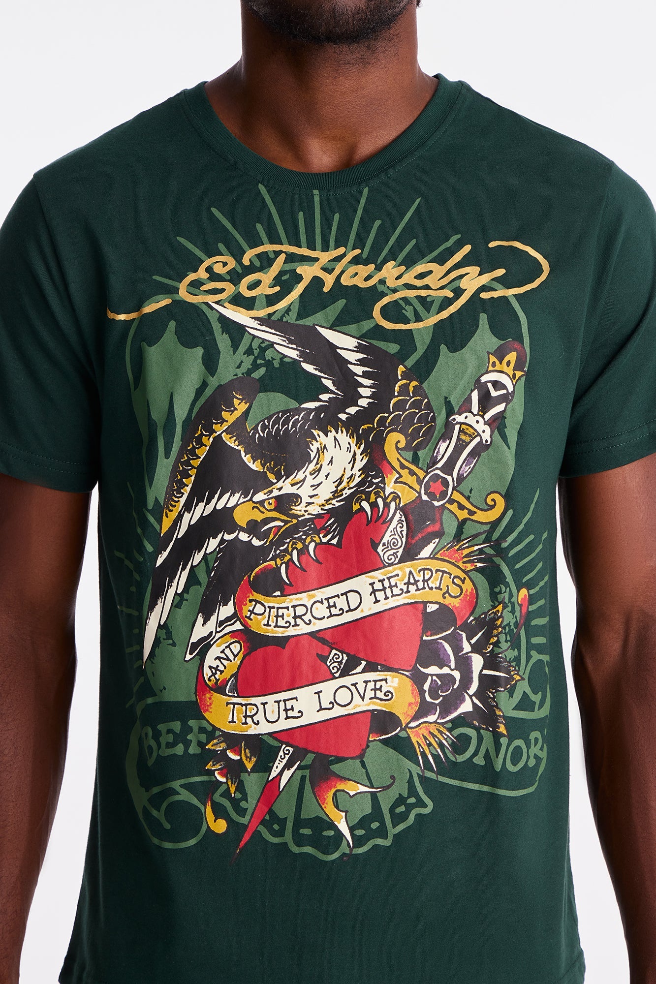 Ed Hardy Eagle Heartbreak Tattoo Short Sleeve Tee - Hunter