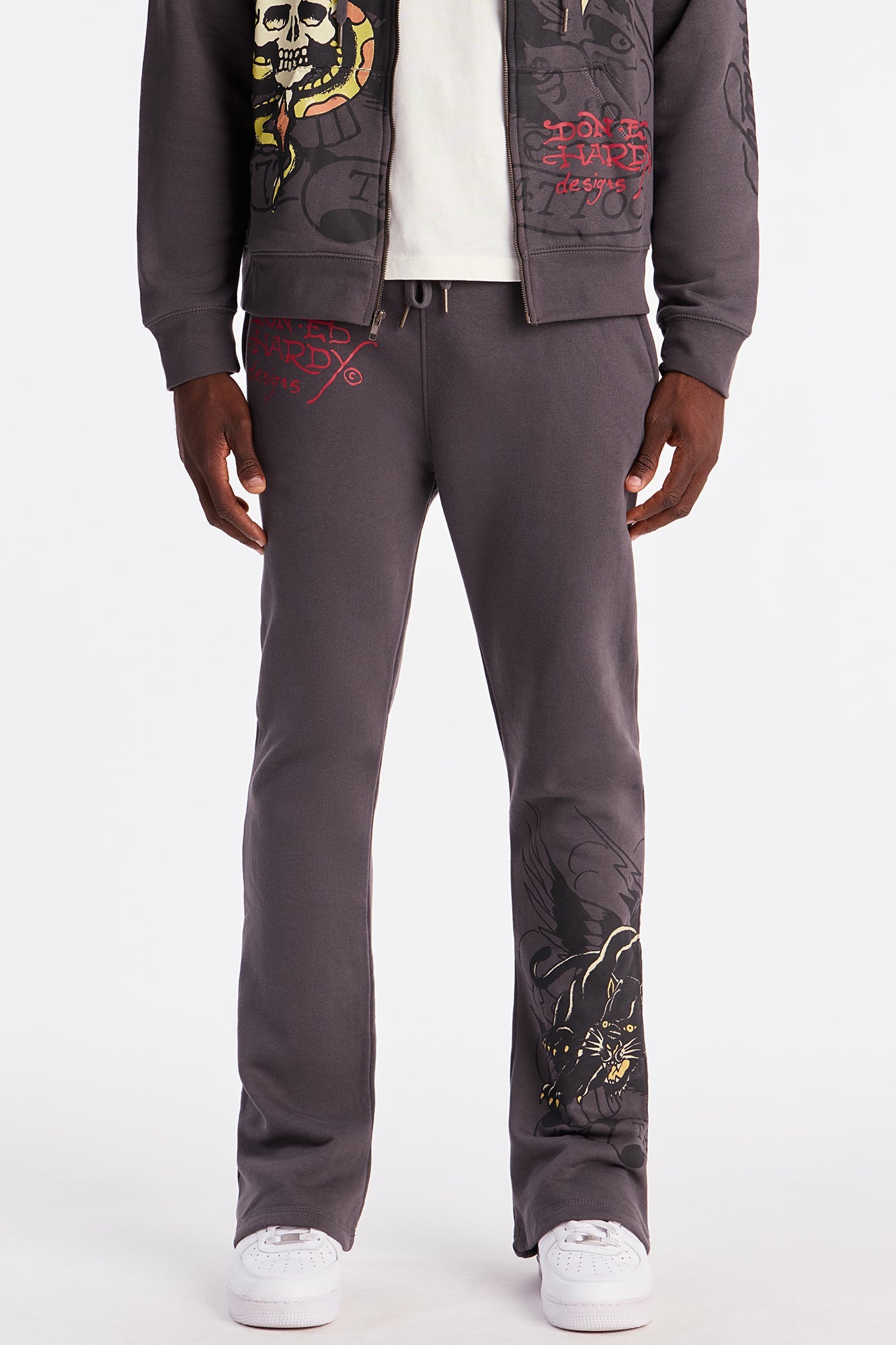 Ed Hardy Skull Panther Sweatpant - Charcoal