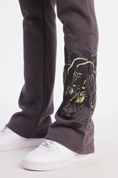 Ed Hardy Skull Panther Sweatpant - Charcoal