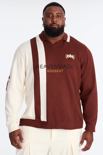 Distant Daydream Vneck Sweater - Brown Combo