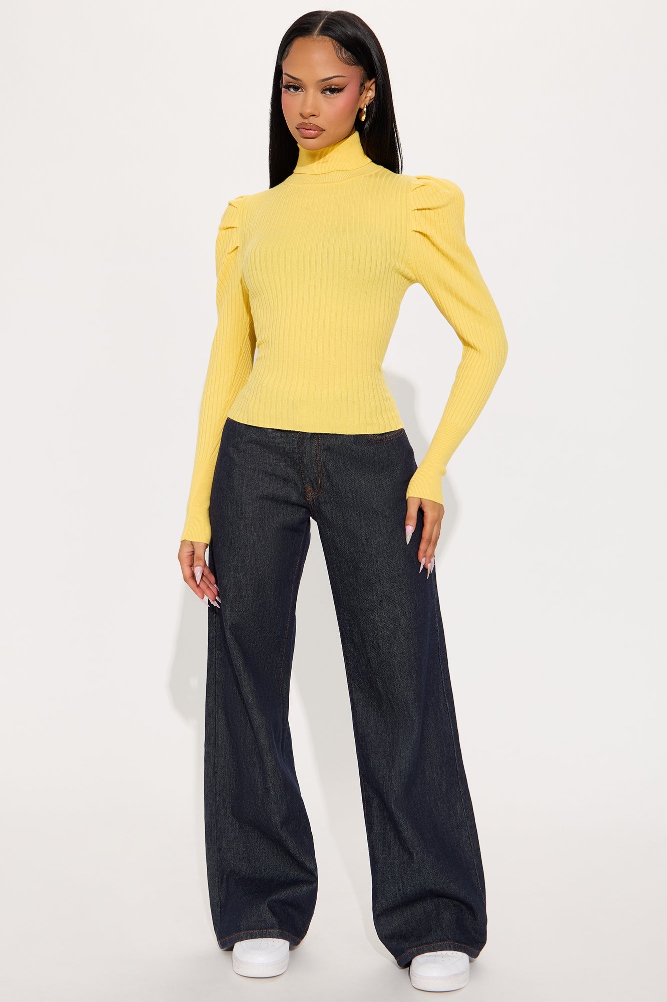 Get On With It Turtleneck Sweater - Butter Yellow