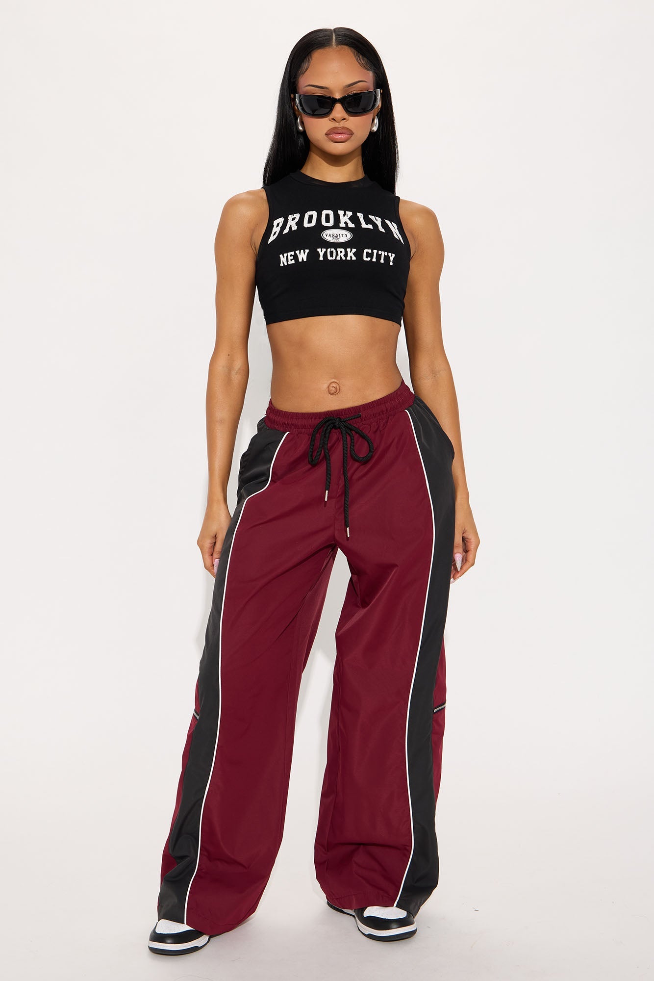 Nothing Less Windbreaker Track Pant - Burgundy/combo