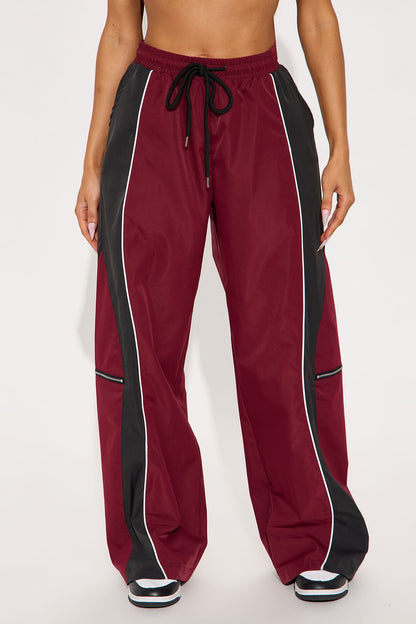 Nothing Less Windbreaker Track Pant - Burgundy/combo
