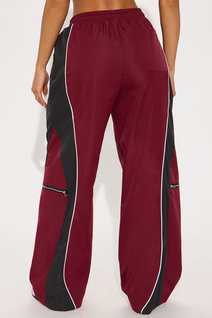 Nothing Less Windbreaker Track Pant - Burgundy/combo