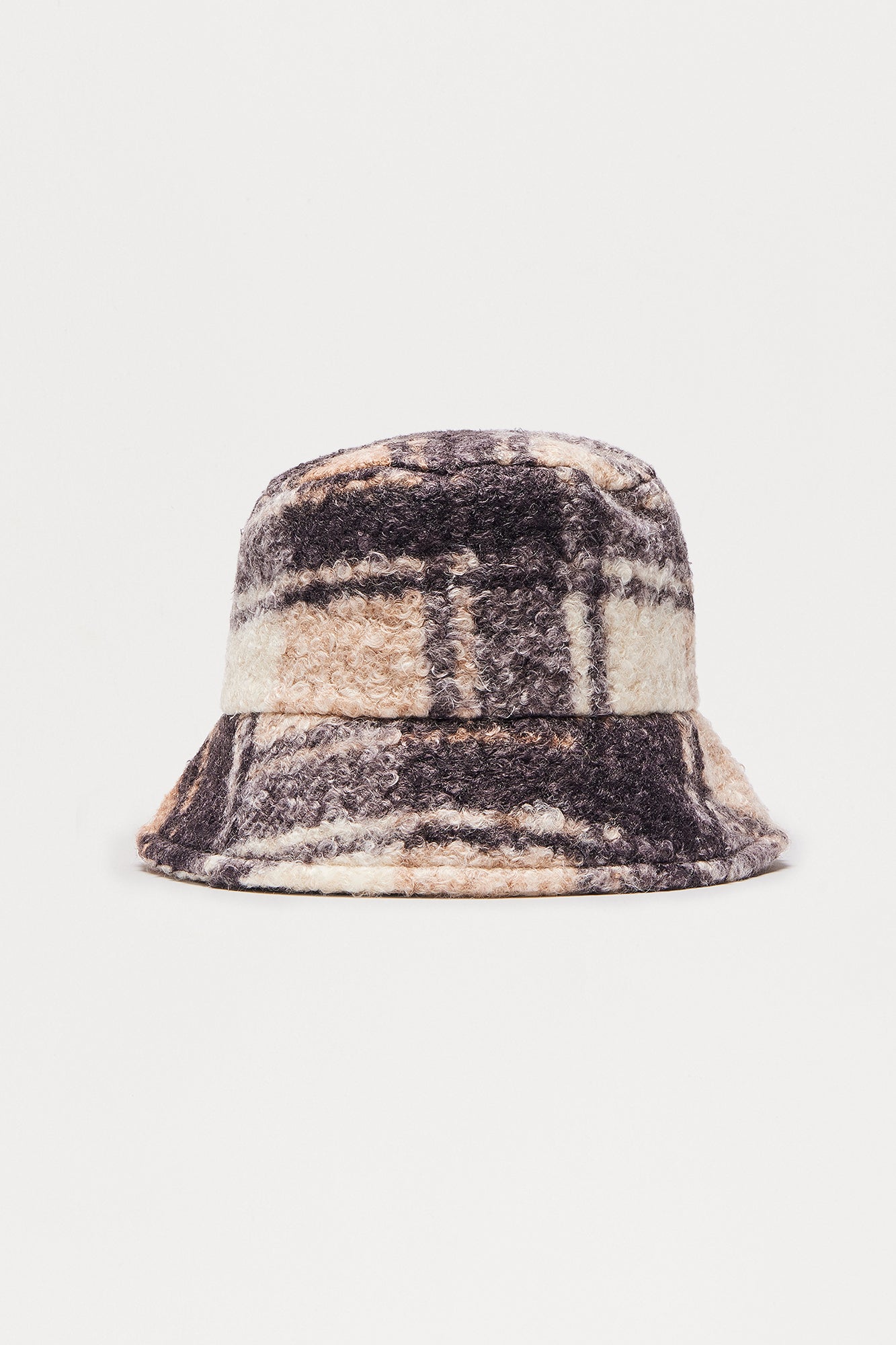 Mini Cold Days Plaid Bucket Hat - Nude/combo