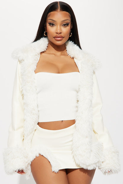 Farrah Micro Mini Skirt Set - Cream