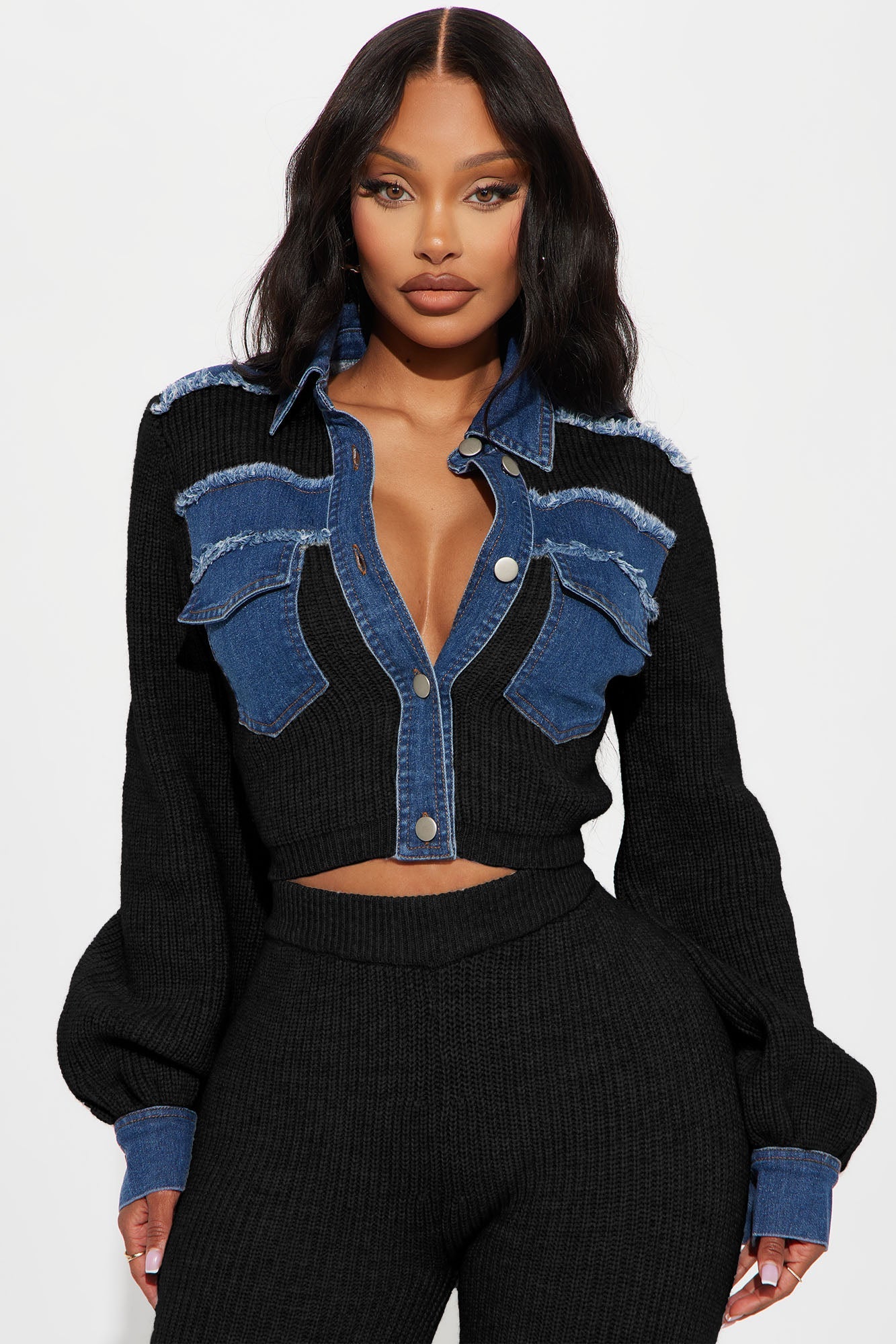 Sweet Chaos Sweater Pant Set - Black