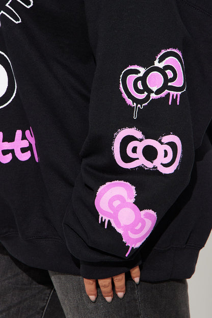 Hello Kitty Bow Crew Neck Sweatshirt - Black