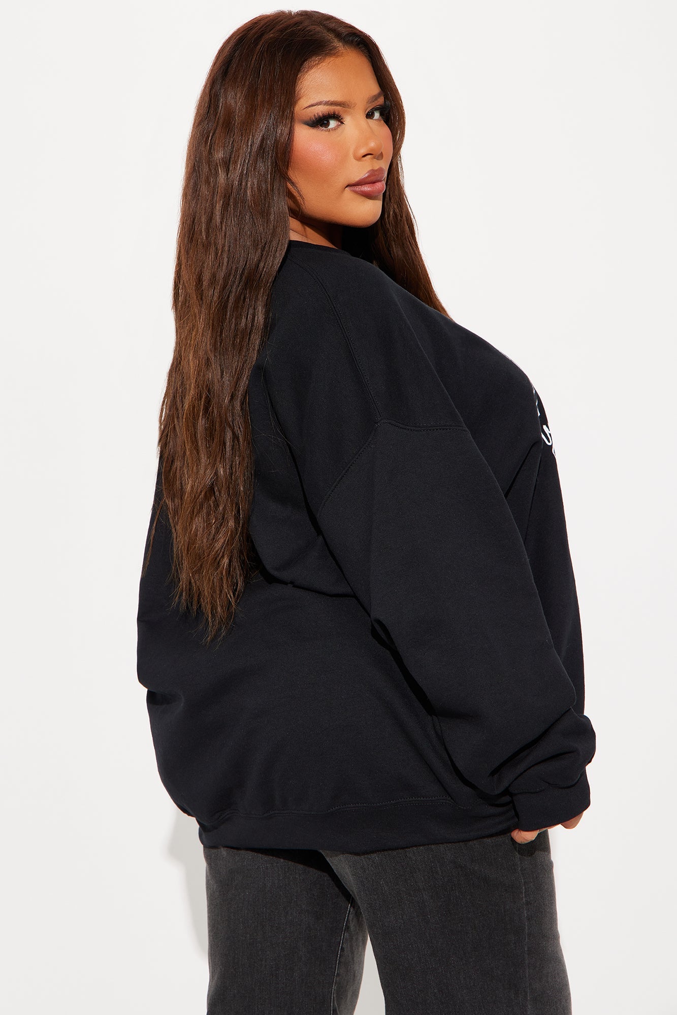 Hello Kitty Bow Crew Neck Sweatshirt - Black