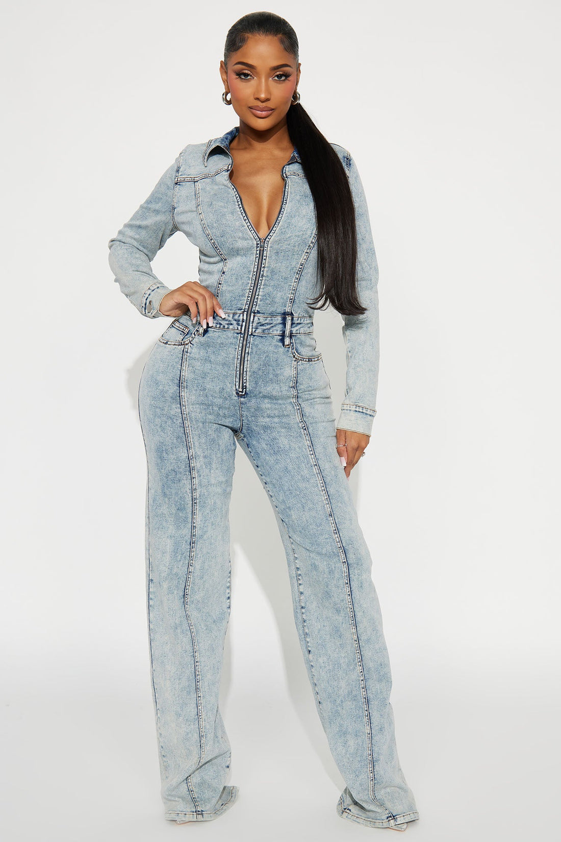Concrete Jungle Denim Jumpsuit - Light Wash
