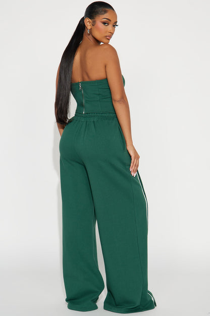 Sara Fleece Track Pant Set - Hunter