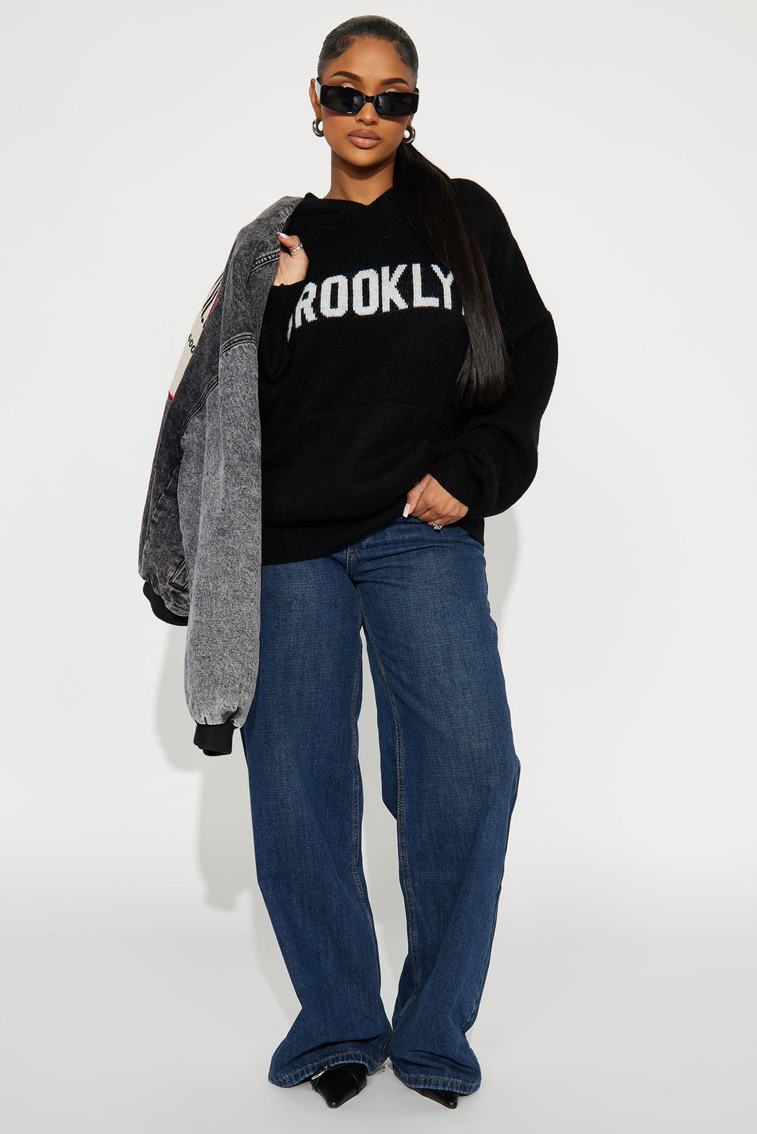 Brooklyn Hooded Sweater - Black/combo