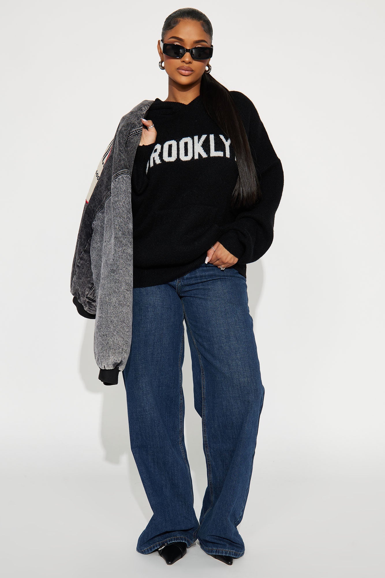 Brooklyn Hooded Sweater - Black/combo