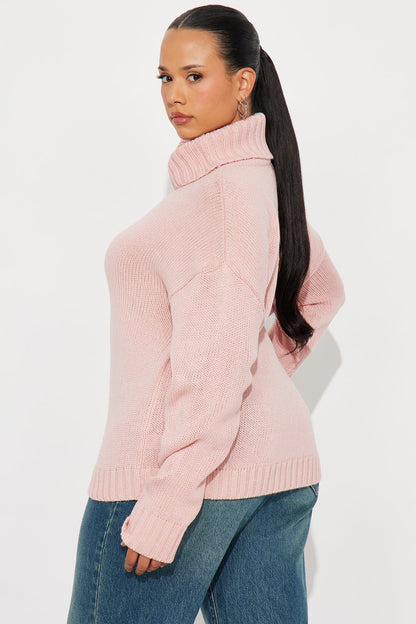 Positive Energy Turtleneck Sweater - Blush