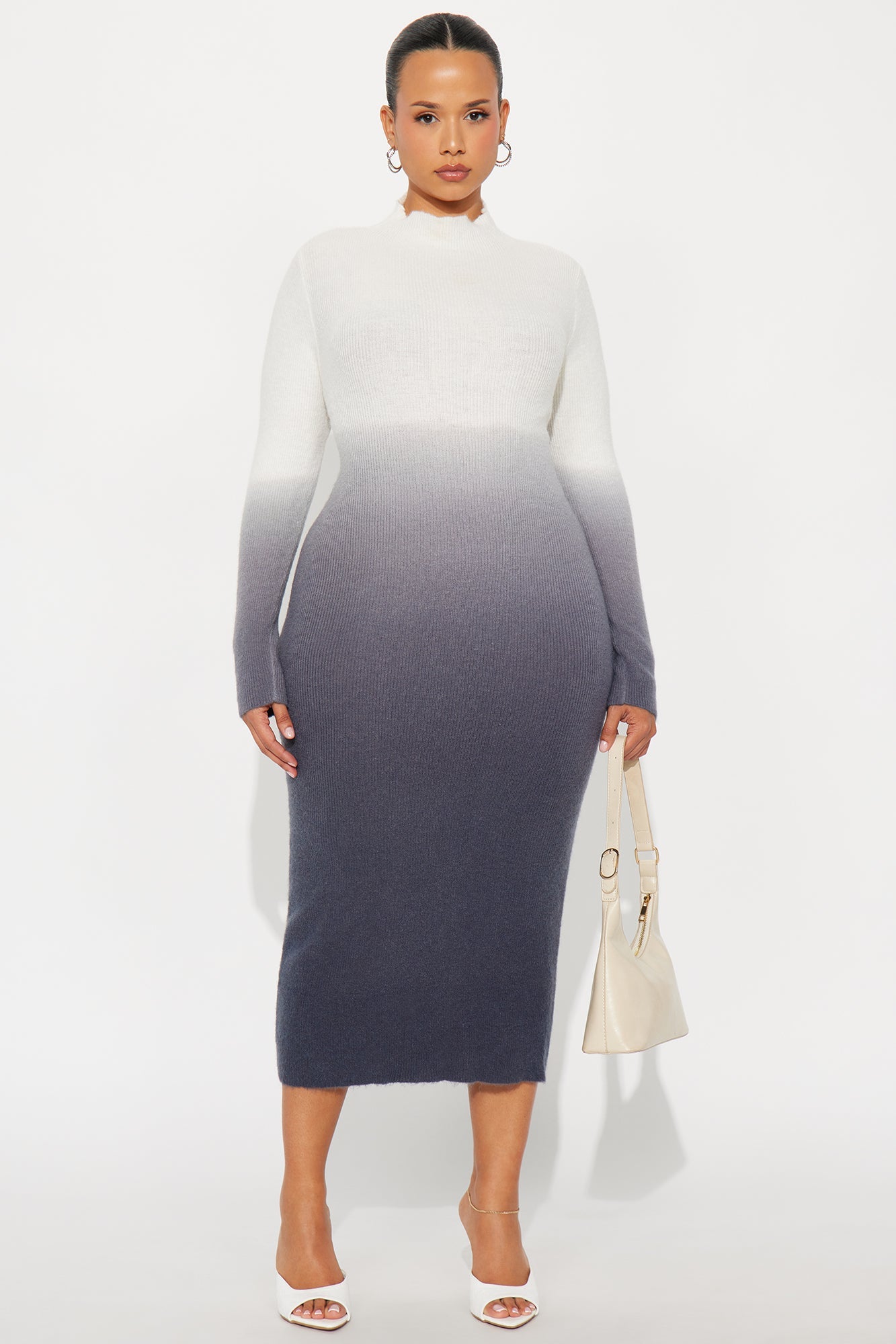 Thea Ombre Sweater Midi Dress - Grey/combo