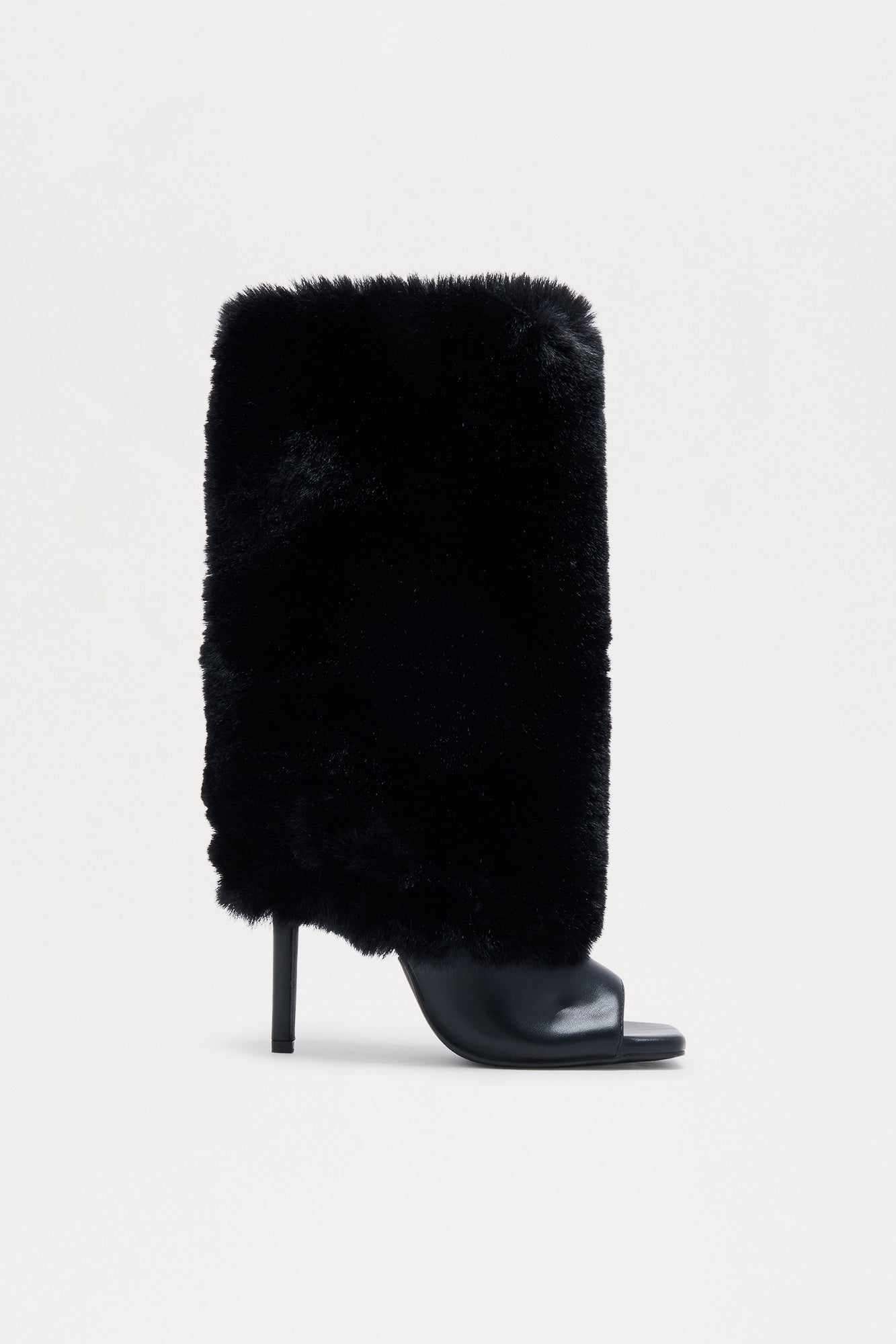 Sparks Faux Fur Stiletto Booties - Black
