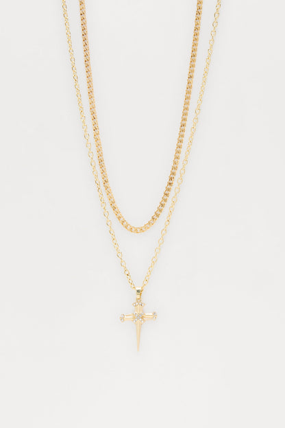 On Fire Two Piece Necklace Set - Gold