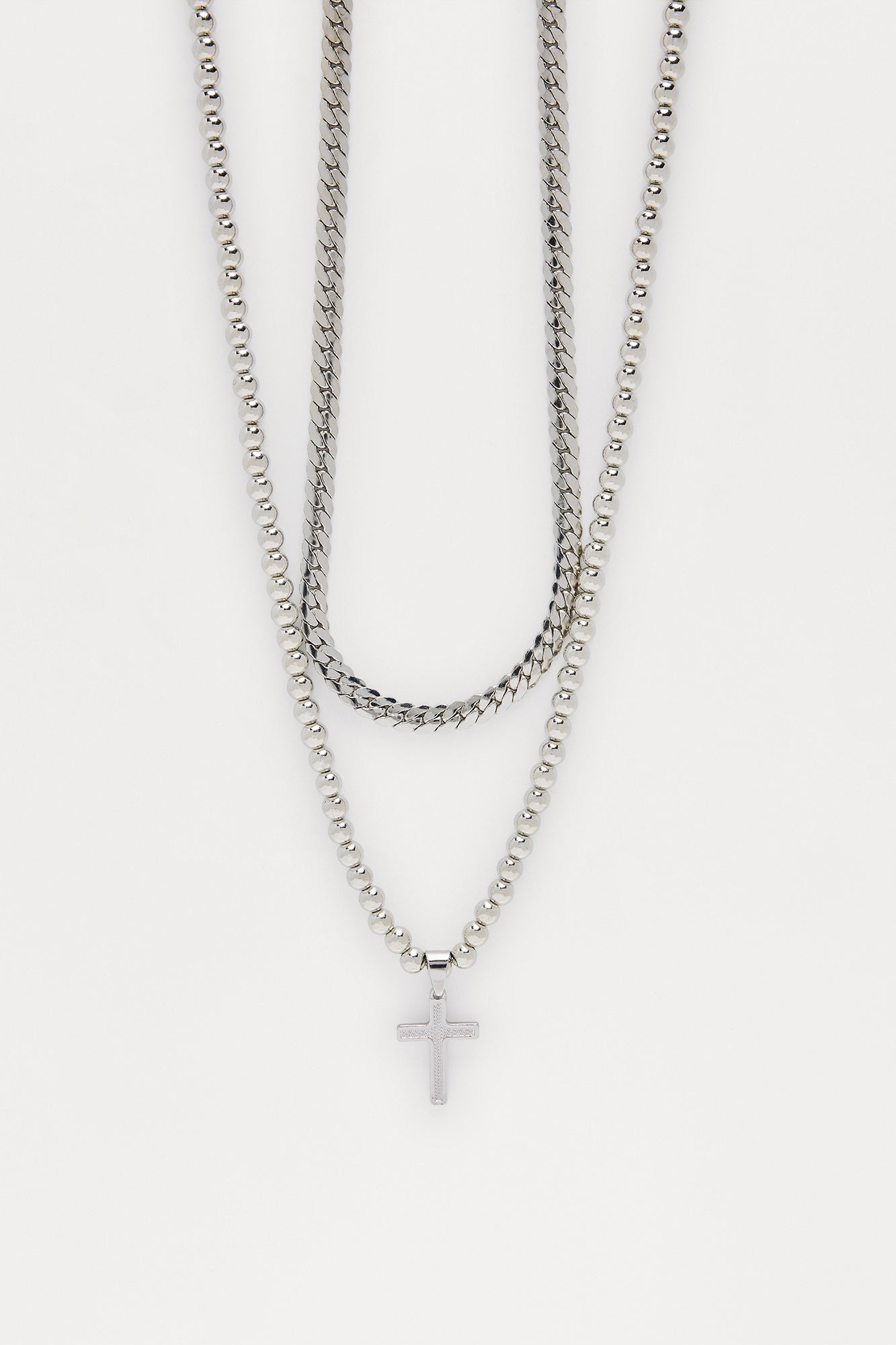 Heat Two Piece Necklace Set - Silver