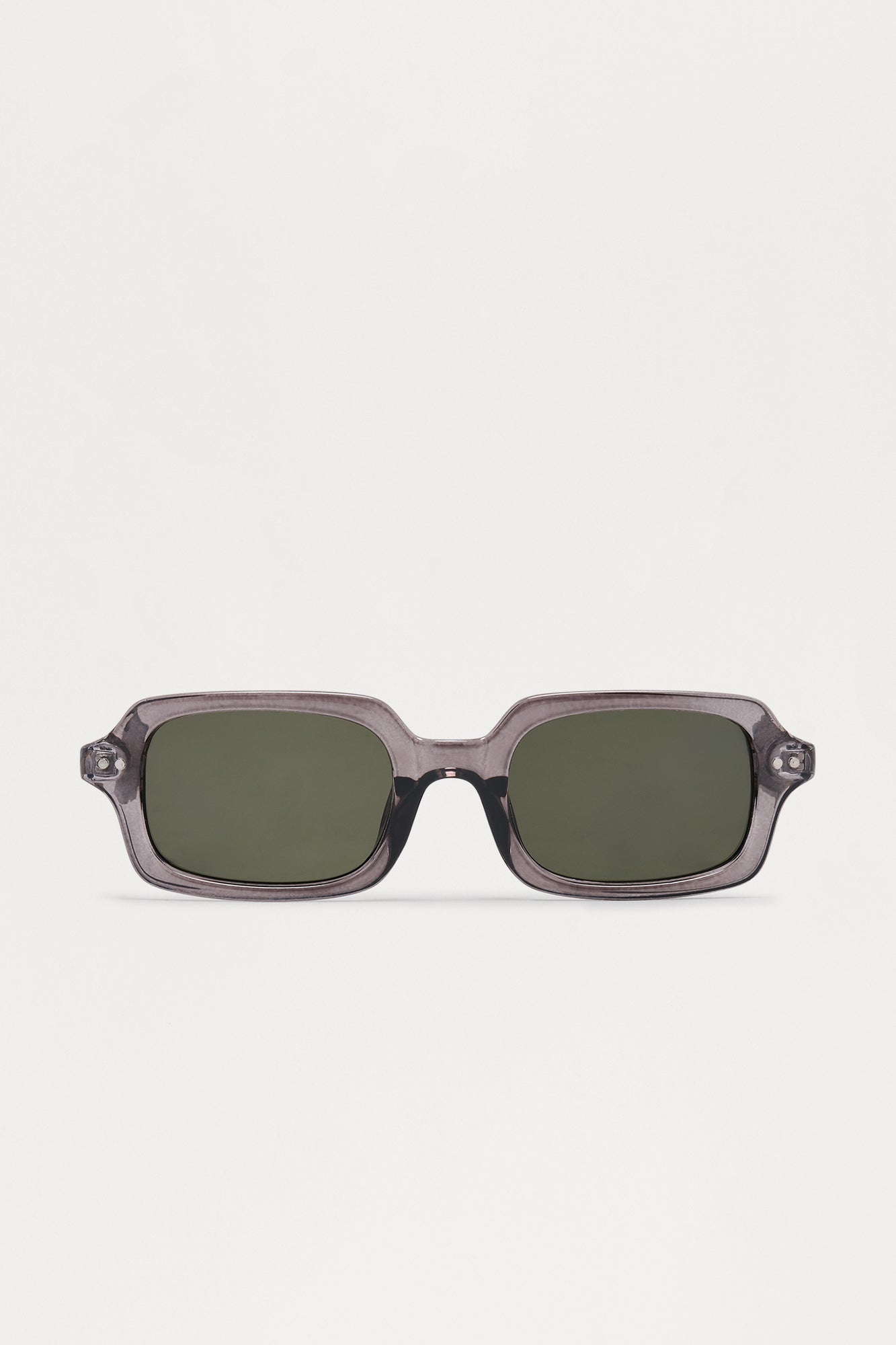 Elusive Round Crystal Frame Color Lens Sunglasses - Grey