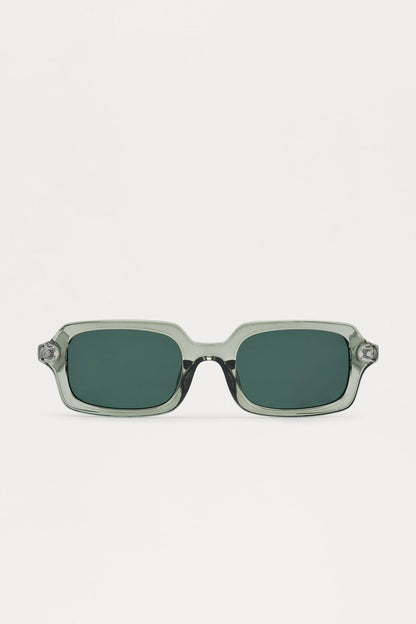 Elusive Round Crystal Frame Color Lens Sunglasses - Green