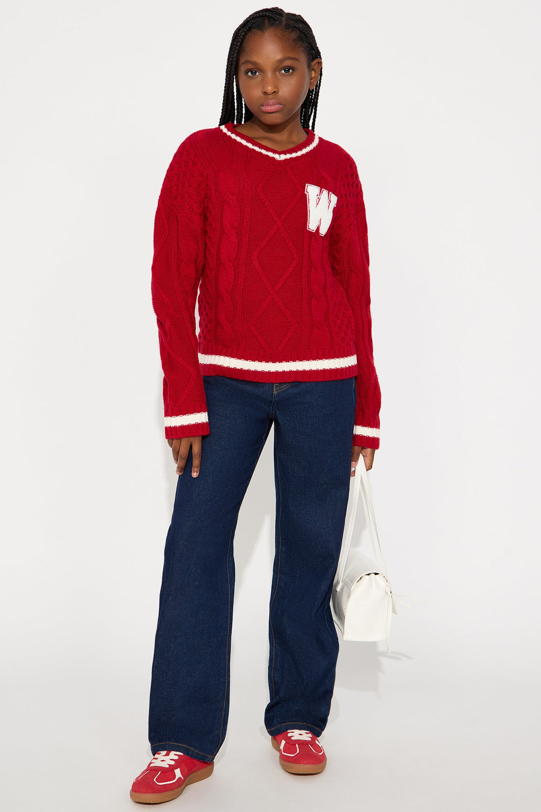 Mini Winning Team Varsity Sweater - Red/combo