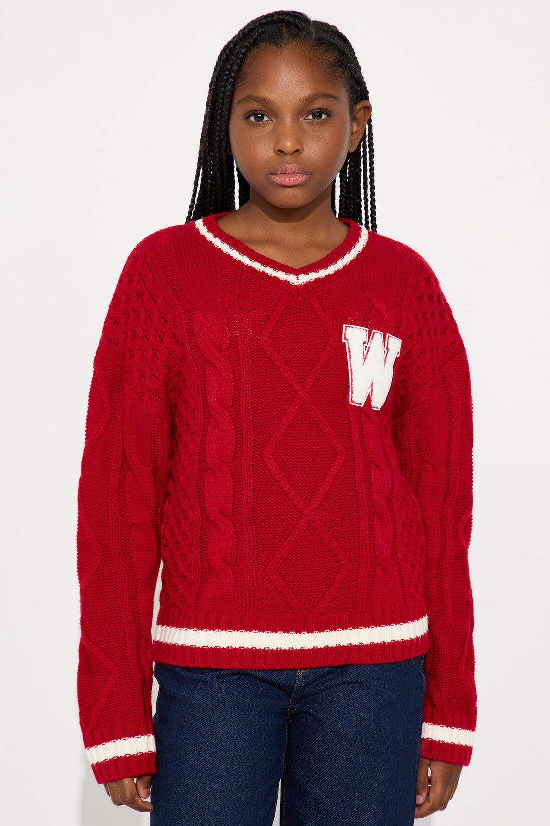 Mini Winning Team Varsity Sweater - Red/combo